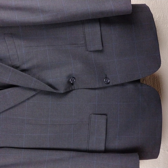 Brooks Brothers Black Windowpane Check One Notched Two Button Dress Suit Jacket - Picture 4 of 16